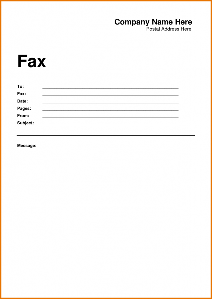 non generic fax cover sheet
